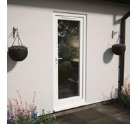 Lacerta Triple Glazed Door Full Glass Right Hand White Clear Glazed 840 X 2090mm 10 Year Guarantee With Free Delivery