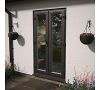 Crystal Black and White LH Master Clear Glass uPVC Triple Glazed French Door 1290 x 2090mm