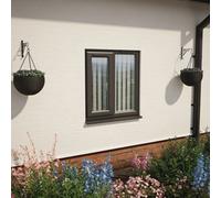 Lacerta Triple Glazed Window Black/white Lh Side Hung Next To A Fixed Obscure Glazed 905 X 965mm 10 Year Guarantee With Free Delivery