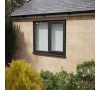 Lacerta Triple Glazed Window Black/white Rh Side Hung Next To A Fixed Clear Glazed 1190 X 1040mm 10 Year Guarantee With Free Delivery