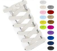 Lacesgian 8mm No Tie Elastic Shoe Laces for Trainers, Flat Stretchy Quick Lock Shoelaces for Running walking Sneakers Adults (Beige, 54"/140cm)