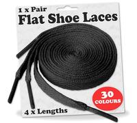 Lacestar Flat Black Shoelaces For Trainers Hi-tops Football Boot Laces Running Shoes Suitable for all brands of Shoe Nike Adidas Converse Puma Vans Reebok Adults or Kids (60cm, Black)…
