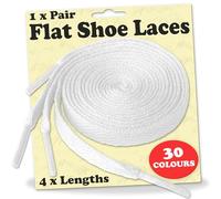 Lacestar Flat White Shoelaces For Trainers Hi-tops Football Boot Laces Running Shoes Suitable for all brands of Shoe Nike Adidas Converse Puma Vans Reebok Adults or Kids (150cm, White)…