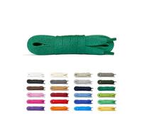 Laceter Premium Flat Cotton Shoelaces for Trainers - Replacement Shoelace for Sports Shoes and Sneakers or for Children - Thickness 8mm - Compatible with Converse, Nike, Green, 1 Paire : 120cm