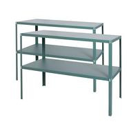 Lacewing 118cm Essential 2 Tier Greenhouse Staging Potting Bench Tool Storage Rack Shelves Green (Pack of 2)
