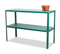 Lacewing 118cm Essential 2 Tier Greenhouse Staging Potting Bench Tool Storage Rack Shelves Green (Pack of 1)
