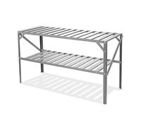 Lacewing 4' 1" Traditional 2 Tier Greenhouse Staging - Silver