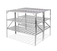 Lacewing 4' 1" Traditional 3 Tier Greenhouse Staging - Silver