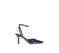 'Lacey May' Strappy Stiletto High Heel Pointed Toe Pumps Shoes XY London Navy 4