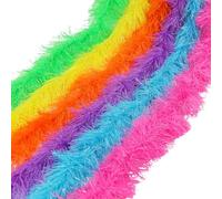 LACGO Pack of 6 Colorful Feather Boa,Artificial Fluffy Boa Decorations,Fancy Dress for Women,Fancy Costume for Girls,Dress up Dancing DIY Wedding Halloween Christmas Home Decoration