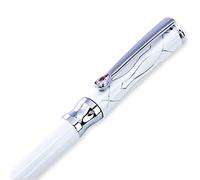 LACHIEVA LUX Luxury Fountain Pen for Women with Elegant Crystal and German-Made Refills - White