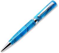 LACHIEVA LUX Marbled-Pattern Acrylic Ballpoint Pen - Smooth Writing, Elegant Design, Gift-Ready with Box & Extra Refill (Blue)