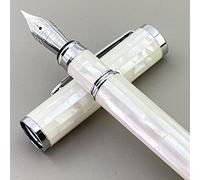 LACHIEVA LUX Mother of Pearl Fountain Pen Compatible with Germany SCHMIDT Fine Nib. Luxury Pen for Every Holiday. Fancy Writing Premium Pen Gift Set for Men and Women
