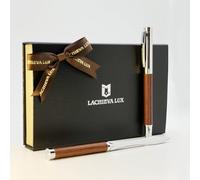 LACHIEVA LUX Rosewood Rollerball Pen & Letter Opener Set, Executive Gift | No two sets alike, genuine rosewood grain, handcrafted design, German-made refill, refillable design, gift-ready packaging