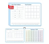 Lachilly 10 Pack Number Bonds Learning Aids, Double-Side Dry Erase Big Cards, Math Manipulatives Ten Frame Teaching Resources for Homeschool Perschool Primary School Supplies, 8.26x11.22 Inch