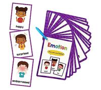 Lachilly Emotions Learning Flashcards, High Frequency Words, Beginning Reading, Kindergarten to 1st Grade, ESL Teaching Materials, Autism Learning Materials, Vocabulary Building, 15 Cards, 28 Words
