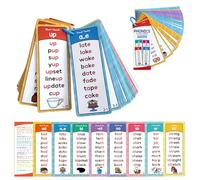 Lachilly Phonics Word Lists Cards, 117 Groups Phonetic Word Column List, Vocabulary Building Teaching Aids with 900+ Phonics Rhyming Words, Speech Therapy Tools for Toddlers