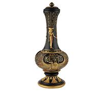 lachineuse - Egyptian Goddess Isis Vase 33cm - Black and Gold Decorative Vase - Ancient Egypt Interior Decoration - Egyptian Hieroglyph Hathor Decoration - Original Gift Idea