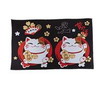 lachineuse Floor Mat 80 x 50 cm Maneki Neko Tradition of Japan