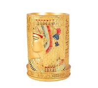 lachineuse - Golden Egyptian Pencil Pot - Antique Egypt Office Decoration - with Hieroglyphs - Original Gift Idea for Keepsake Egypt - Gift for Men and Women