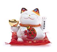 lachineuse - Maneki Neko Cat - Japanese Lucky Cat Figurine - Movable Arm - Kawaii Deco Object - Lucky Cat Porcelain - Asian Chinese Cat Decoration - Luck, Happiness, Fortune