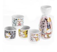 lachineuse - Maneki-Neko Sake Service - Your Cat Lucky Charm for Zen Evenings