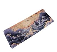 lachineuse - XXL Mouse Mat - The Japanese Wave - 800 x 300 x 3 mm - Japanese-Inspired Decoration - Non-Slip and Water Resistant - Office Decoration - Japan Asia Gift Idea
