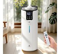 LACIDOLL Whole House Humidifiers for 2000 sq.ft, 4.2Gal/16L Quiet Cool Mist Top Fill Floor Humidifier with Essential Oil Tray, 4 Mist Modes, Remote, Beige Plastic, Automatic Operation