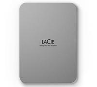 LaCie Mobile Drive Moon, 4TB, External Hard Drive Portable, Silver, USB-C 3.2, PC, Mac, with Adobe Creative Cloud, 3 Years Rescue Services (STLP4000400)
