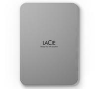 LaCie Mobile Drive, 5TB, External Hard Drive Portable - Moon Silver, USB-C 3.2,