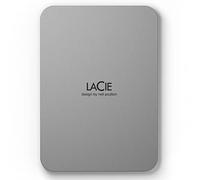 LaCie Mobile Drive Moon, 4TB, External Hard Drive Portable, Silver, USB-C 3.2, PC, Mac, with Adobe Creative Cloud, 3 Years Rescue Services (STLP4000400)