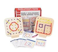 Lacing Board, Wooden Threading Set, Fine Motor Skill Toys Travel Game Early Learning Activity for Preschooler Ages 3+ Road Trip Plane