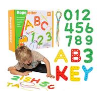 Lacing Game For Kids, Imagination Development Lacing Toys Games, Letter Beads Threading Toy Enhances Letter Recognition & Early Spelling Skills for Boys & Girls