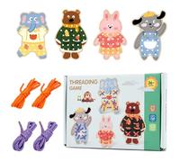 Lacing Threading Toy,Animal Theme Early Learning Engaging - Wooden Lacing Threading Toy,for Children Preschoolers Boys Girls Travel Road Trip Home Bedroom Kindergarten