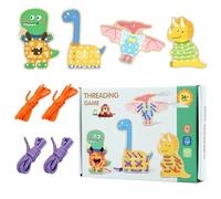 Lacing Threading Toy,Engaging Early Learning - Wooden Lacing Threading Toy - for Boys Girls Young Child Travel Road Trips Bedroom Home Kindergarten