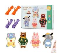 Lacing Toy for Kids | Engaging Early Learning | Wooden Lacing Threading Toy - for Kindergarten Travel Home Bedroom Road Trips Young Children