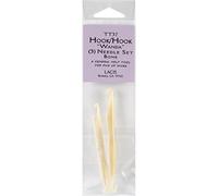 Lacis Double-Ended Bone Crochet Hooks 3/Pkg-D4/3mm-3, F6/4mm-3.5 inch, J10/6mm-4 inch, White, 3-Pack