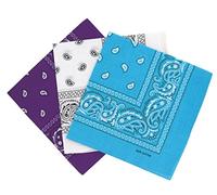 Laciteinterdite Set of 3 Paisley Bandanas for Men and Women, 57 x 57 cm - Multicolour - One size