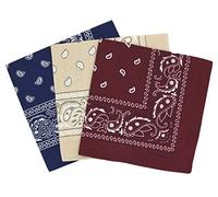 Laciteinterdite Set of 3 Paisley Bandanas for Men and Women, 57 x 57 cm - Multicolour - One size