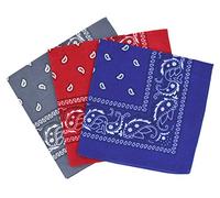 Laciteinterdite Set of 3 Paisley Bandanas for Men and Women, 57 x 57 cm - Multicolour - One size