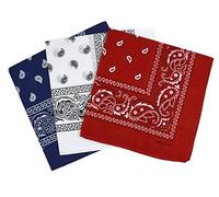 Laciteinterdite Set of 3 Paisley Bandanas for Men and Women, 57 x 57 cm - Multicolour - One size