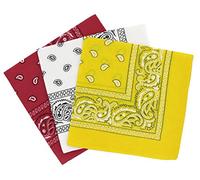 Laciteinterdite Set of 3 Paisley Bandanas for Men and Women, 57 x 57 cm - Multicolour - One size