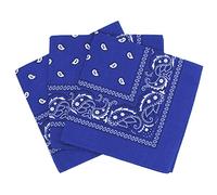 Laciteinterdite Set of 3 Paisley Bandanas for Men and Women, 57 x 57 cm One Size blue