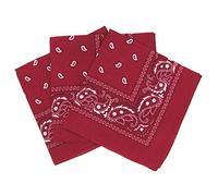 Laciteinterdite Set of 3 Paisley Bandanas for Men and Women, 57 x 57 cm One Size burgundy