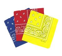 Laciteinterdite Set of 3 Paisley Bandanas for Men and Women, 57 x 57 cm One Size Yellow,blue,red