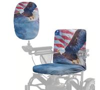 LACIYISON American Flag Eagle Print Electric Wheelchair Seat Cover Wheelchair Seat Protector for Elderly and Disable Mobility Scooter Protector Accessories Mobility Scooter Cover, 250th Anniversary