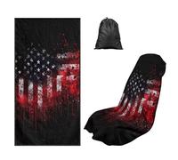 LACIYISON American Flag Splash Ink Print Car Seat Covers for Trucks SUVs Sedans, Soft Car Seat Protector with Storage Bag Multi Purpose Microfiber Towels, Beach Towel, Picnic Towel, Yoga Mat, 2 Pack