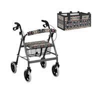 LACIYISON American Western Aztec Print 3PCS Walker Accessories for Elderly Rollator Walker Seat and Backrest Cover, Under-Seat Storage Bag for Seniors