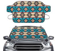 LACIYISON Aztec American Tribal Print Car Windshield Cover for Ice and Snow, Automotive Windshield Snow Covers Windshield Frost Cover for Most Cars SUVs Trucks Pickup
