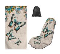 LACIYISON Boho Mandala Butterfly Print Car Seat Covers Towel, Car Accessories for Women Men, Quick-Dry Towels with Absorbent Microfiber, Beach Towel, Running Towel, Yoga Mat, 2 Pack